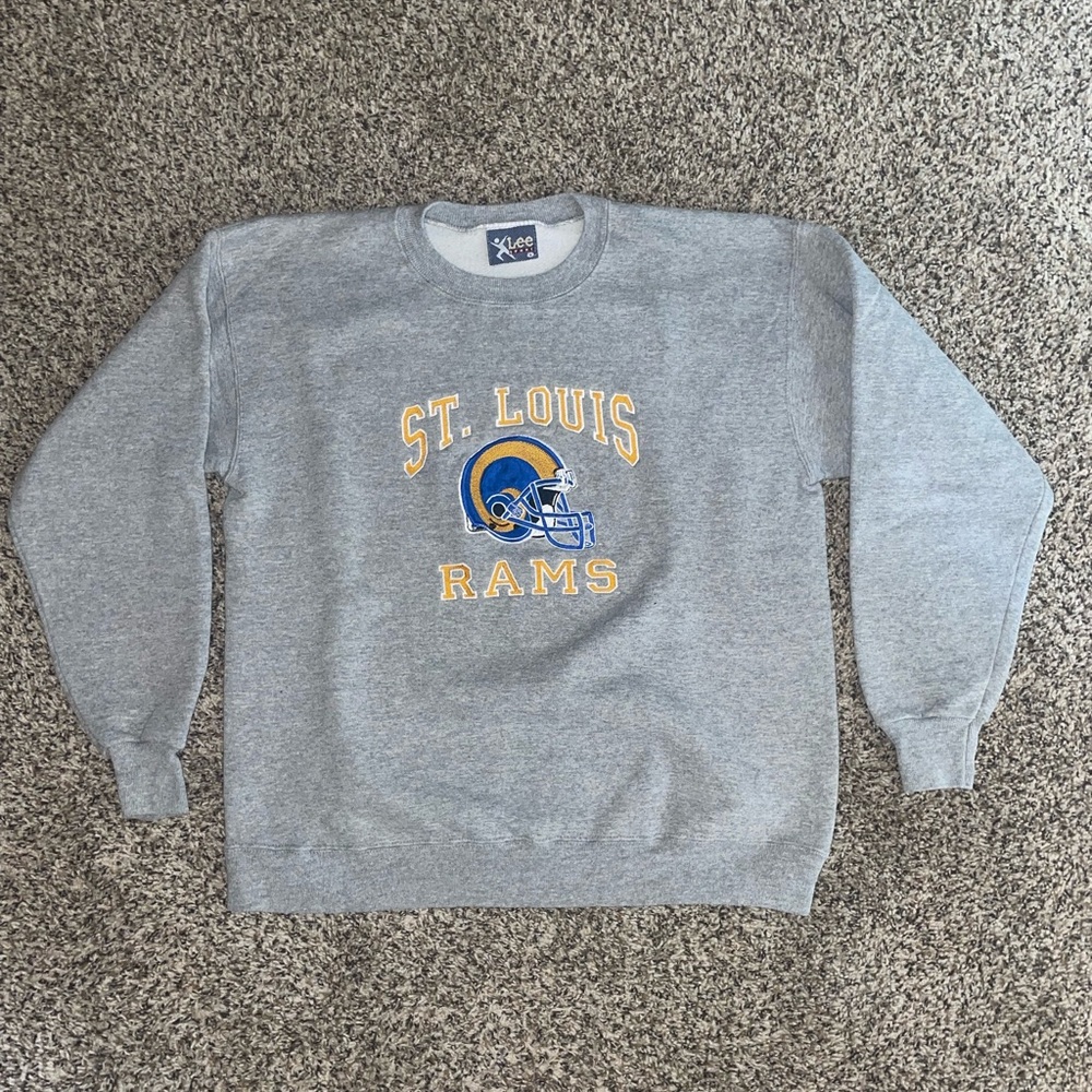 Vintage all embroidered STL Rams Crewneck